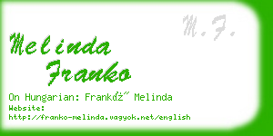melinda franko business card